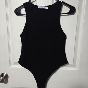 By Egreis Black Ribbed Bodysuit